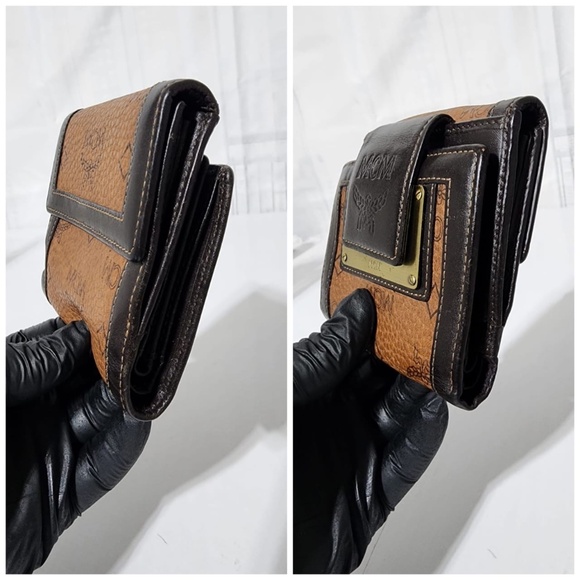 Authentic MCM Compact Leather Wallet Brown - Picture 8 of 15